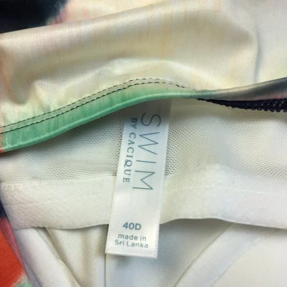 New! Swim by Cacique Tankini Top 40D Tie Dye Light Lined Plunge Underwired - Picture 9 of 16